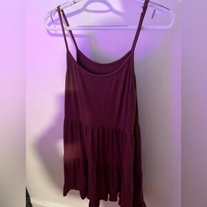 Wild Fable Burgundy Tiered Dress